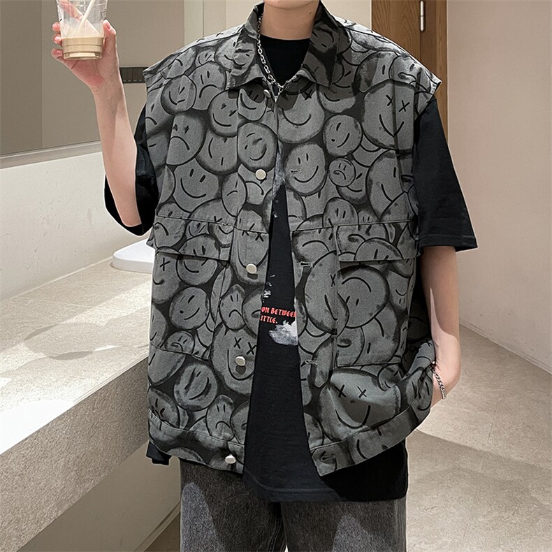 工装马甲男宽松夹克外套春夏潮牌高街无袖坎肩背心潮A071-M1-P55,男装背心/马甲,电商A071