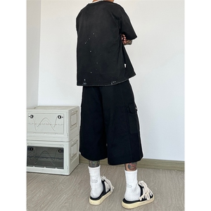 纯棉水洗工装裤七分裤短裤休闲裤A014-DY25262-P50控68图片