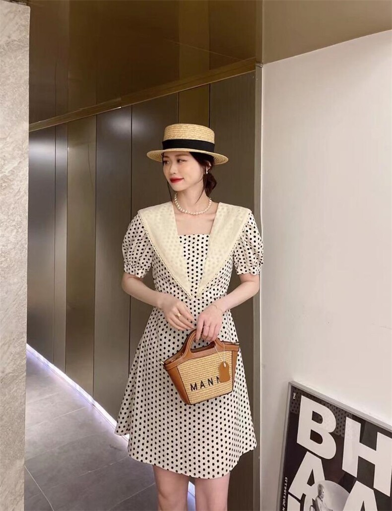 波点闺蜜款一长一短连衣裙，女装连衣裙，亿炫(5F)