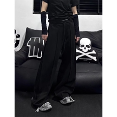 春季新款美式缉明线垂感休闲裤男潮流百搭纯色大码宽松直筒裤长裤，男装休闲裤，星座506A