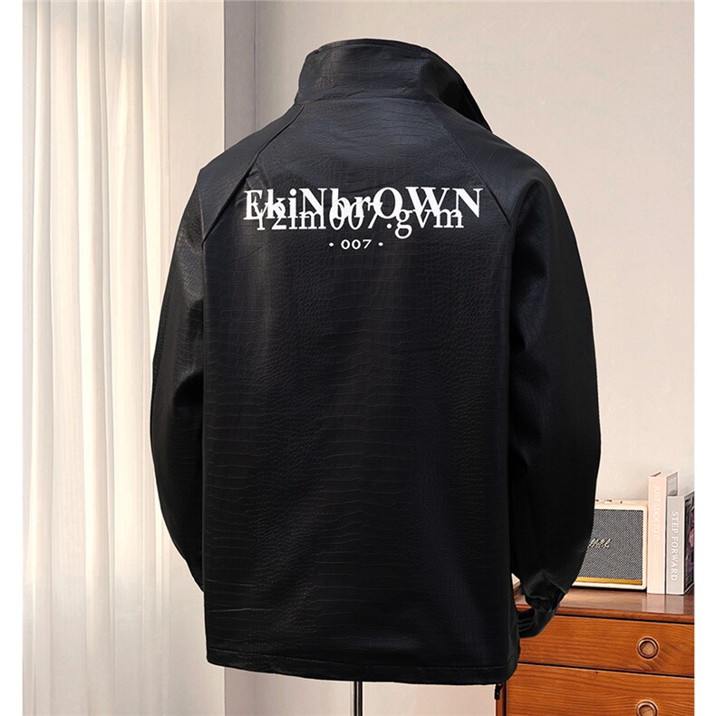 1港风模特鳄鱼纹皮潮流大码M-5XL夹克男成分PUJK7570P85控128，男装夹克，星座226-2