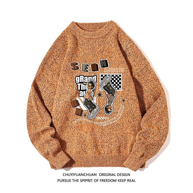 加厚加绒毛衣男大码毛线衣男针织衫M19282-P45加绒款-P65白底,男装针织衫/毛衣,电商A040A