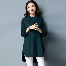 长袖中长款直筒2025年冬季排多扣立领纯色加绒衬衫韩版百搭休闲，女装衬衫，风姿绰