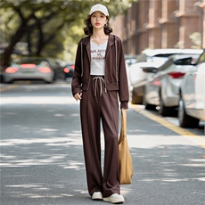 现货!2025秋装新款休闲时尚连帽三件套，女装套装/套裙，涵墨