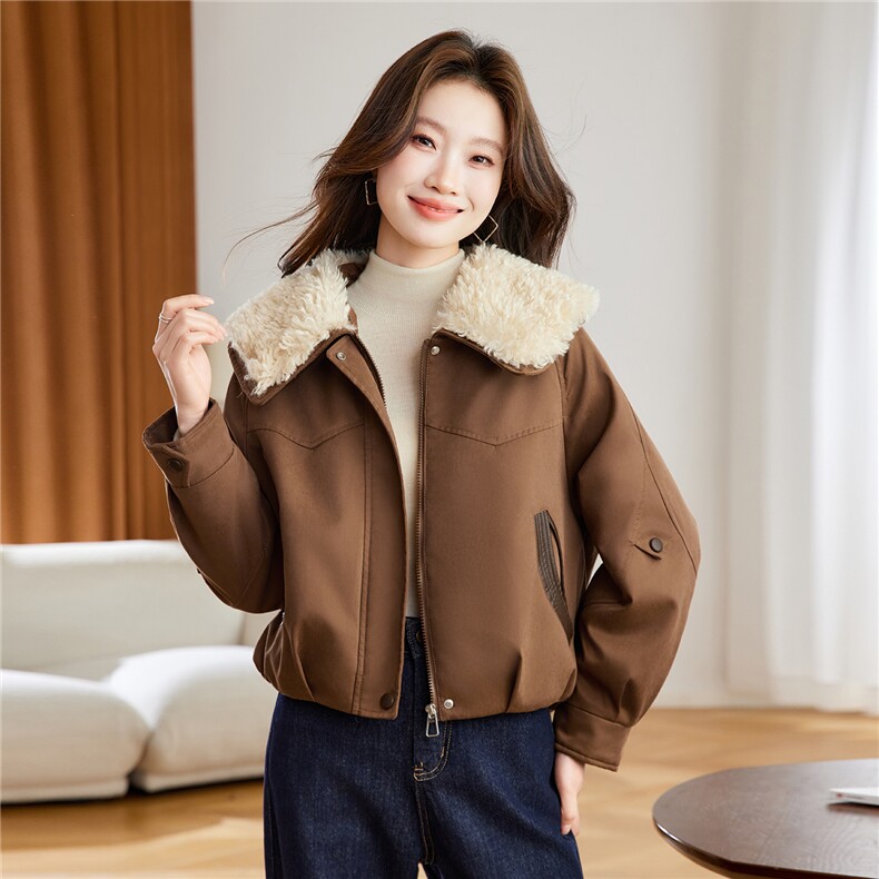 现货！2025冬季新款加绒加厚棉衣外套女,女装棉衣/棉服,慕咨