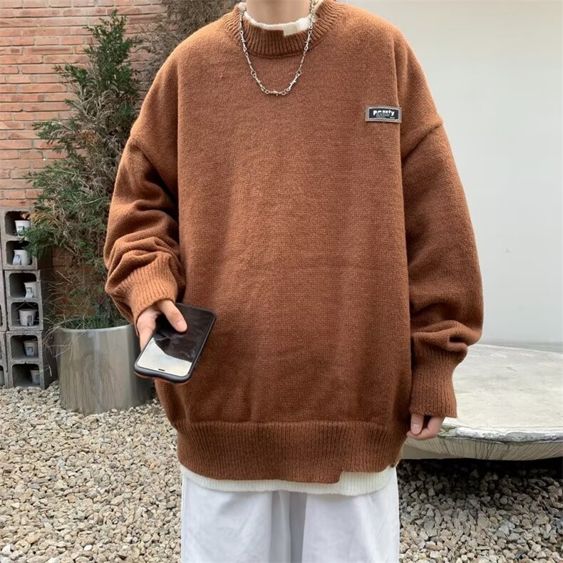 假两件毛衣男春款加厚潮牌痞帅打底针织衫宽松慵懒风外套9981P45,男装针织衫/毛衣,星座410-2