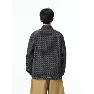 水洗牛仔外套男款春美式痞帅上衣服宽松休闲工装夹克JK1322-P75图片