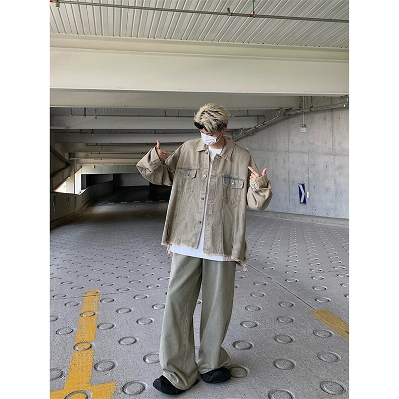 秋季新款美式复古夹克水洗外套J3611P60裤子46,男装夹克,星座1116-2