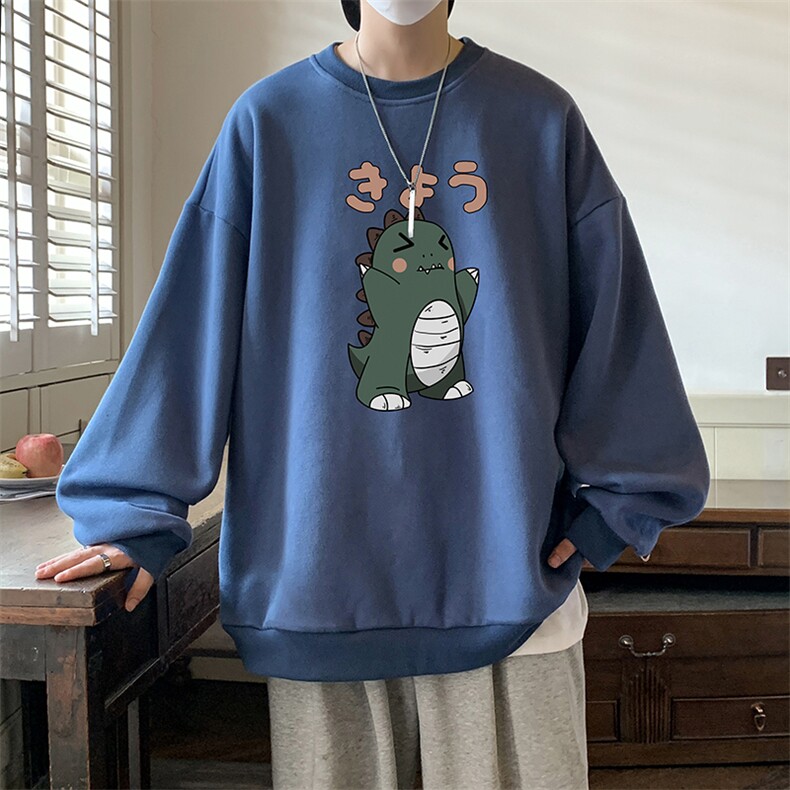 圆领卫衣男大码加厚加绒长袖t恤男S6037-P28加绒款-P33,男装卫衣,电商A040