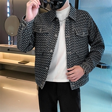 社会小伙牛仔夹克外套男2025新款春季格子上衣A313-18808-P135，男装夹克，电商A313-1