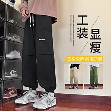 高品质春款男休闲工装裤大口袋束脚长裤加大码M-5XLH873P50，男装休闲裤，星座1013-1