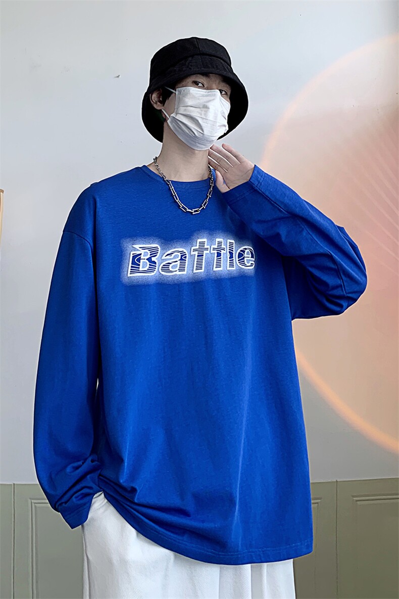 秋季港风潮流宽松长袖t恤打底衫男XZ214-8C001P28,男装T恤,星座1204-3