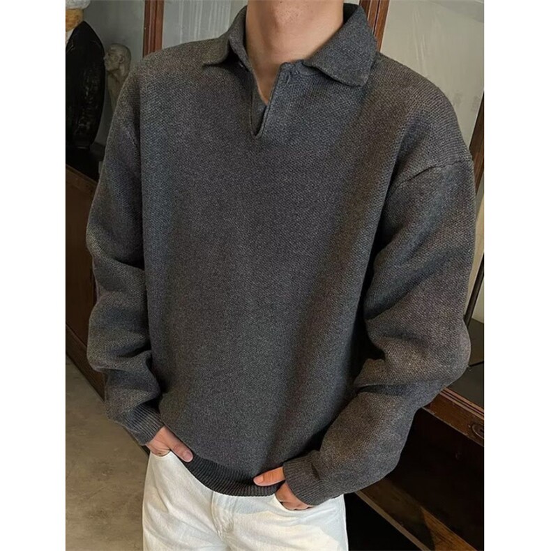 美式潮牌翻领针织衫棉服宽松冬季棉袄拉链开衫外套男MTK66,男装针织衫/毛衣,星座1116A（原606A-3）