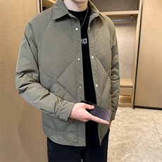 翻领轻薄羽绒服夹克男棱角设计休闲外套上衣DS-A329-S2607-P135，男装夹克，电商A329