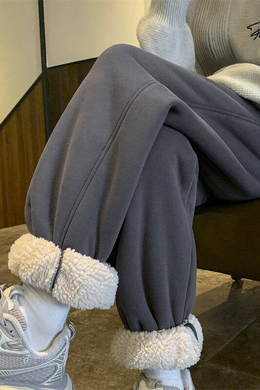 冬季羊羔绒加绒加厚束脚卫裤深度库存XZ604-K101-P60控78,男装休闲裤,星座604
