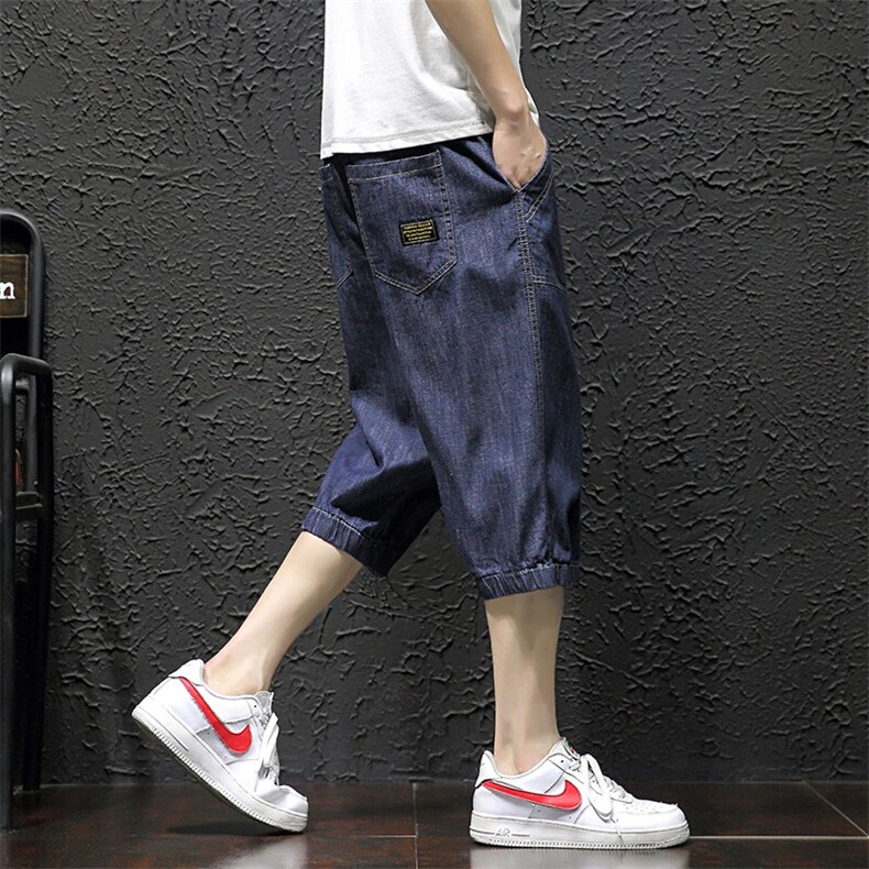 大码宽松薄款七分裤牛仔裤休闲裤A014-DK937-P45图片