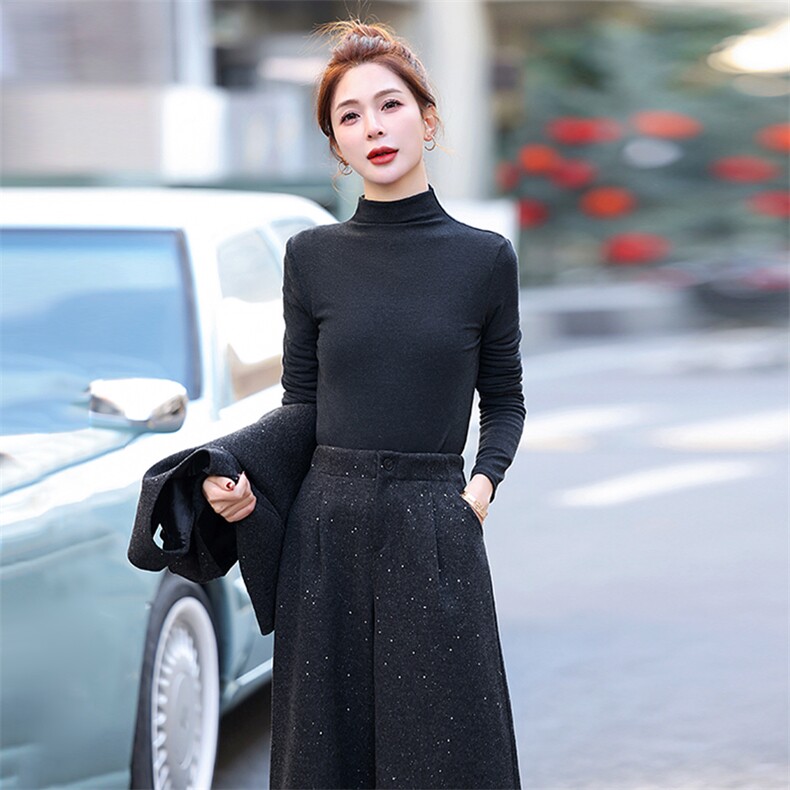 灰色高级小香风马甲套装女2025春新款气质显瘦高腰阔腿裤三件套,女装套装/套裙,歌伊格美