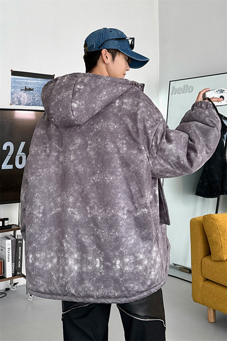 2025港风加绒新中式棉衣棉服连帽盘扣面包服棉袄外套G1616-P95,男装棉衣,星座207