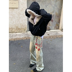 网络图现货美式潮牌痞帅星空纹座山雕连帽棉服JA211-P100，男装棉衣，星座715-7