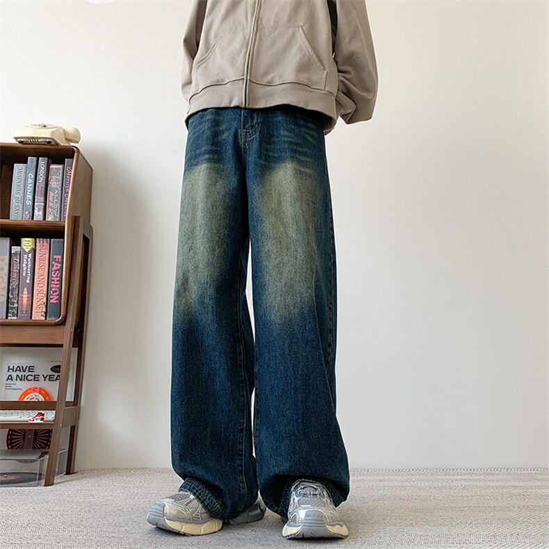 现货宽松直筒阔腿裤老爹裤加大码牛仔裤310A-2BK306P50控78,男装牛仔裤,星座310A-2