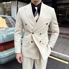 7722-P2452025秋季时尚英伦风男士双排扣西服西裤两件套装，男装西服，星座507A（原星座306B-2）