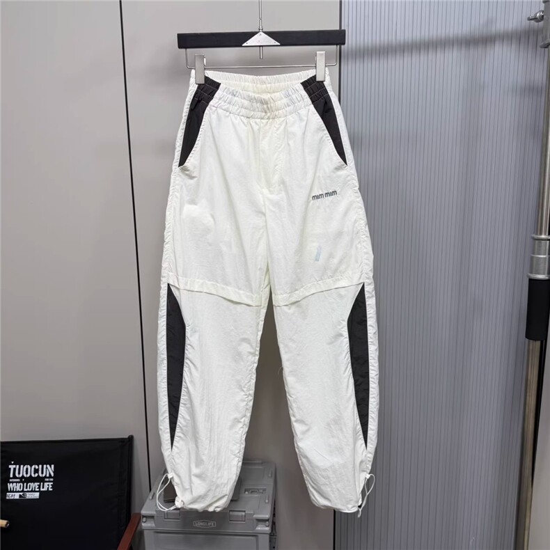 2025新款美式高街拼接工装裤男款夏季薄款速干阔腿裤子宽松休闲裤，女装休闲裤，星座1210-1