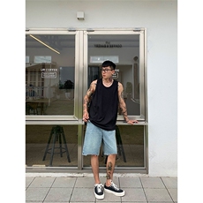薄款纯色背心男士宽松无袖t恤潮牌运动健身外穿坎肩汗衫BDX37，男装背心/马甲，星座208-5
