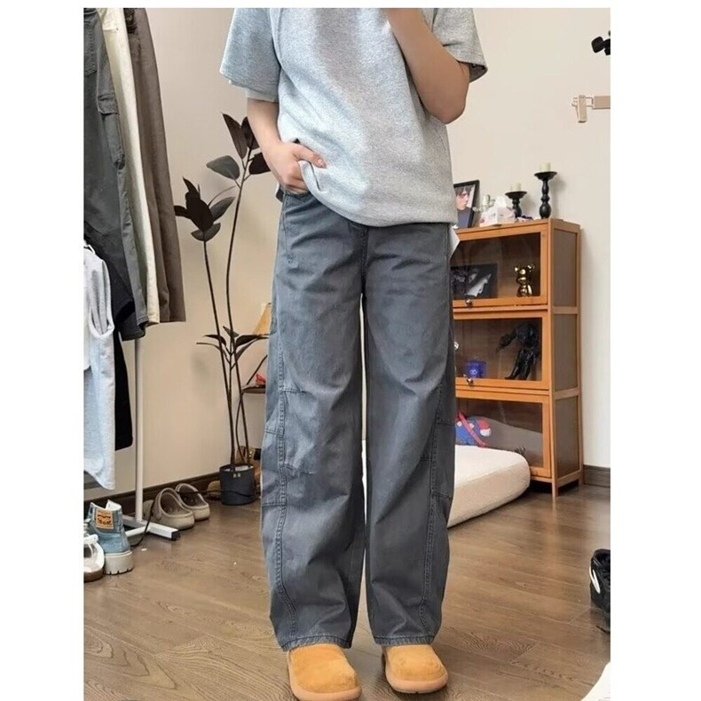 【有货】DK3502-批50美式复古牛仔多口袋工装裤男宽松休闲弯刀裤,男装牛仔裤,星座603-2