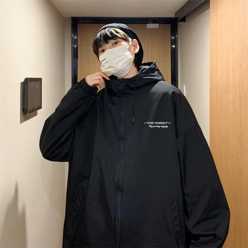 连帽夹克外套男秋季韩版潮流大码宽松春秋新款港风休闲运动上衣潮,男装夹克,星座1013
