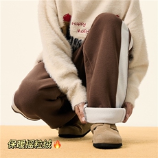加绒加厚摇粒绒裤子男冬季卫裤宽松ins休闲裤B315-K5445-P65控78，男装休闲裤，电商B315