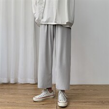 直筒裤男士冰丝垂感休闲裤2023新款夏季阔腿九分裤2025-特批20,男装休闲裤,星座718-1