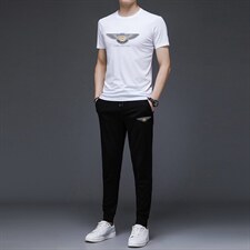 2023年夏款潮流休闲时尚男士运动短袖套装P135，男装休闲套装，电商D223-1
