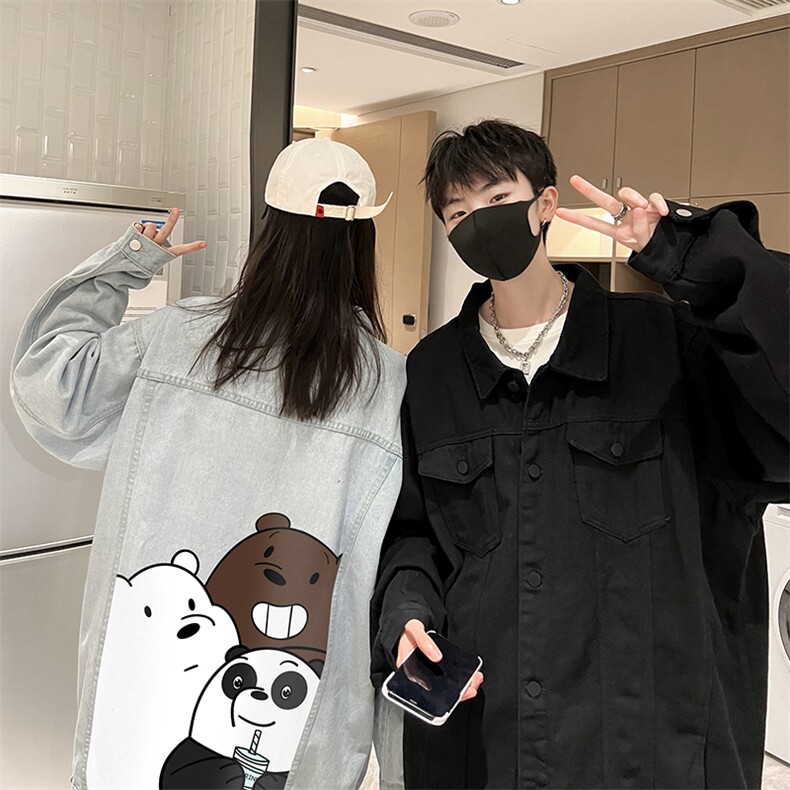 牛仔夹克男大码牛仔外套男茄克NJ77277-P60加绒款-P75,男装夹克,电商A040