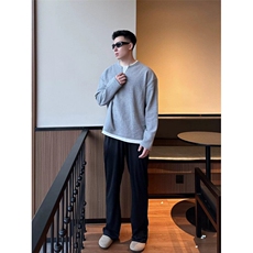 XZ809A/XS16/特P24/控48华夫格家俩件亨利领长T卫衣打底衫，男装卫衣，星座809A(原222-1)