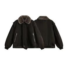 文艺原宿流行简约重磅原版毛领派克服棉衣ins潮新款时尚TT275P99，男装棉衣，星座1013-5