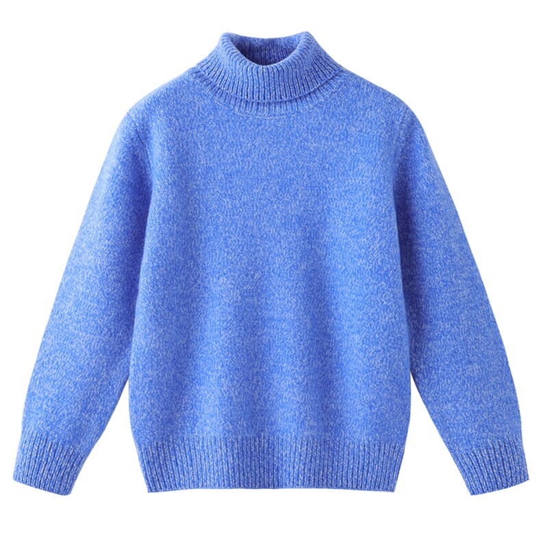 2025年秋季新款花纱加厚高反针织儿童羊毛衫时尚休闲通勤百搭，童装儿童羊毛衫，暖钟情羊绒