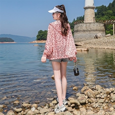 2023夏季新款宽松百搭透气花色防晒服薄外套豹纹防晒衣女，女装防晒衣，可可小西