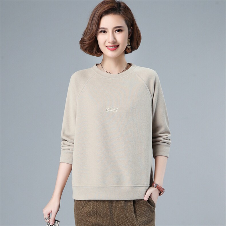 2022年春季新款套头圆领卫衣女长袖宽松显瘦韩版气质百搭上衣服女图片