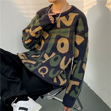 复古慵懒风宽松毛衣潮牌休闲针织衫日系外套MY62-P47，男装针织衫/毛衣，星座208-5