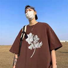 量大优供视频220克中式潮风短袖t恤T2269得物直播有280克，男装T恤，电商A486