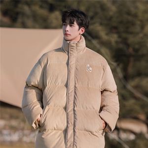 字母刺绣灯芯绒麻花条冬季纯色棉衣棉服外套男XMY2312-P115控158图片