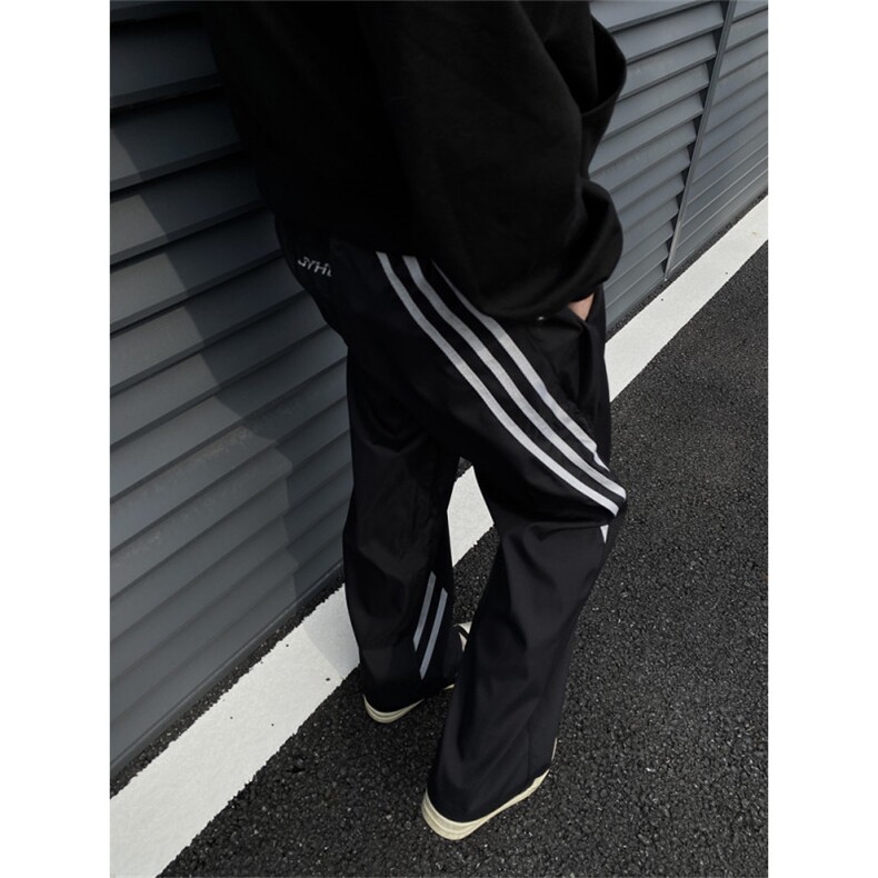2024/三杠运动风直筒拖地巴黎阔腿休闲长裤1005-3-SGYK27-P50控78，男装休闲裤，星座1005-3