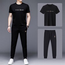 2023年夏款潮流休闲时尚男士运动短袖套装P135，男装休闲套装，电商D223-1