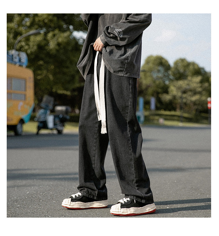 2202秋冬新款手工编织大麻绳休闲牛仔裤P50控68，男装牛仔裤，电商D232A