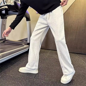 美式斜切弯刀卫裤男款秋季cleanfit直筒宽松微喇长裤休闲运动裤子图片
