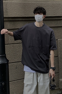 港风钢印多色大码短袖T恤男DT77781P28块特价控55：供抖音视频图片