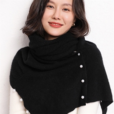 羊绒围巾女冬季针织围脖加厚保暖纯色百搭披肩，披肩，五色羊羊绒