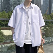 XH28男士休闲潮流明显衬衫外套青少年学生宽松衬衣个性男装夏秋潮,男装T恤,星座115A(原星座507）