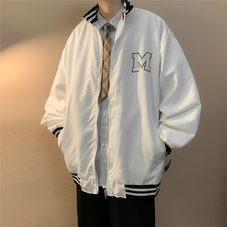 夹克男韩版潮字母印花高街2024春秋新款ins宽松百搭外套W4471-47,男装夹克,星座412