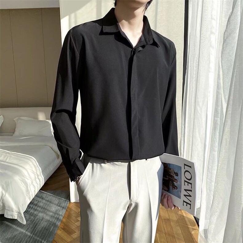 长袖衬衫男港风潮流CY38P35图片